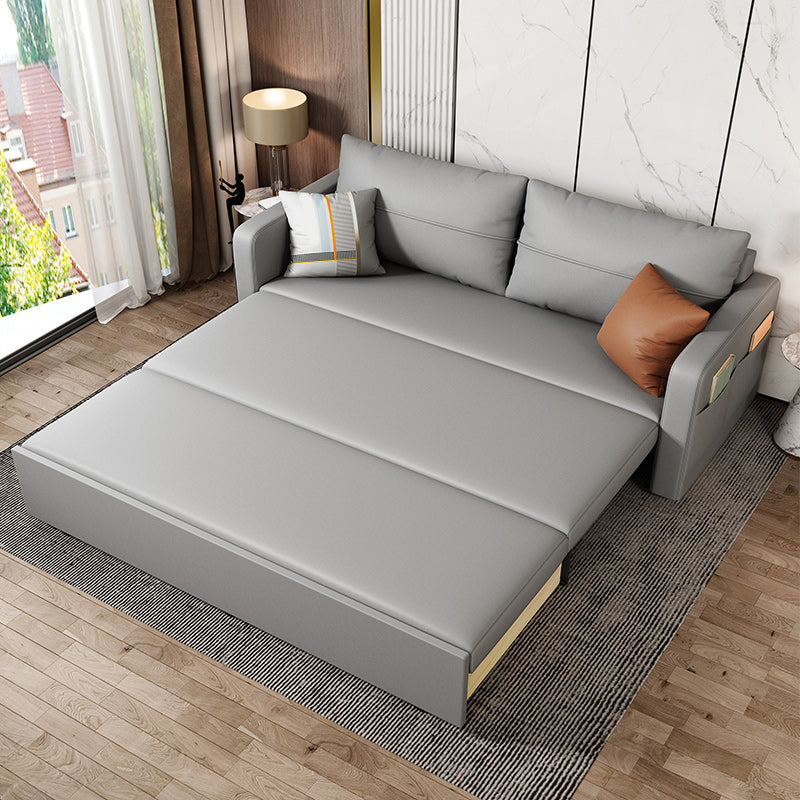 Square Arm Sofa Futon Foldable Pillow Included Futon Sofa Bed