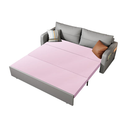 Square Arm Sofa Futon Foldable Pillow Included Futon Sofa Bed