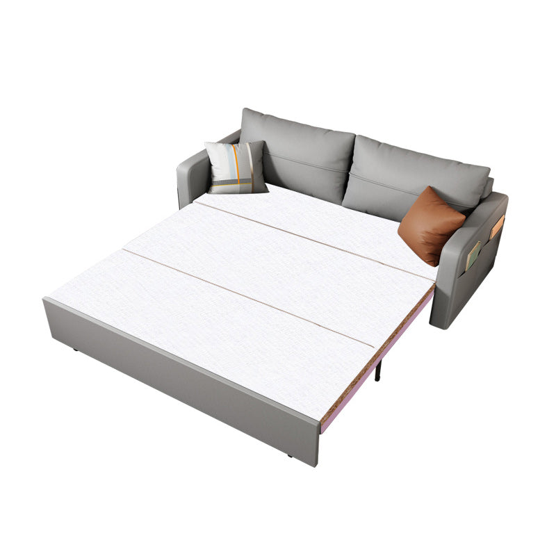 Square Arm Sofa Futon Foldable Pillow Included Futon Sofa Bed