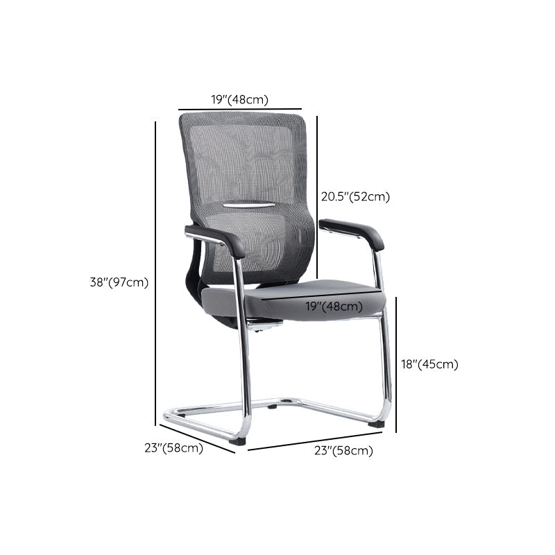 Sedia da ufficio moderna in rete Sedia da scrivania ergonomica con braccioli fissi senza angoscia