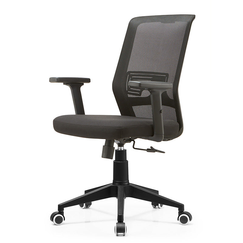 Modern Office Chair Adjustable Seat Height Black Desk Chair with Wheels Clearhalo 'furn' 'furn_office_chair' 'Furniture' 'Office Chairs' 'Office Furniture' 'office_chair' 6447409