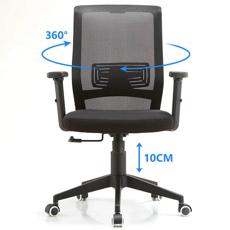 Modern Office Chair Adjustable Seat Height Black Desk Chair with Wheels Clearhalo 'furn' 'furn_office_chair' 'Furniture' 'Office Chairs' 'Office Furniture' 'office_chair' 6447410