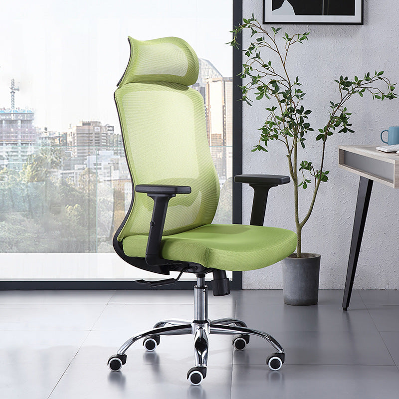 Chaise de bureau verte moderne, siège réglable en hauteur, avec roulettes