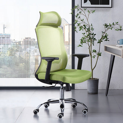 Chaise de bureau verte moderne, siège réglable en hauteur, avec roulettes