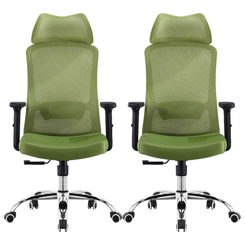 Chaise de bureau verte moderne, siège réglable en hauteur, avec roulettes