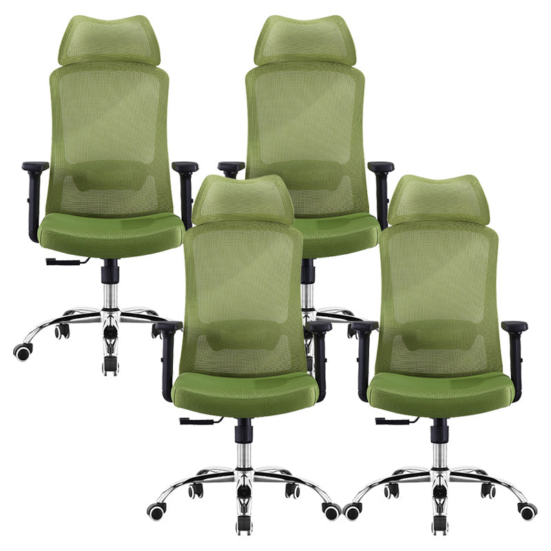 Chaise de bureau verte moderne, siège réglable en hauteur, avec roulettes