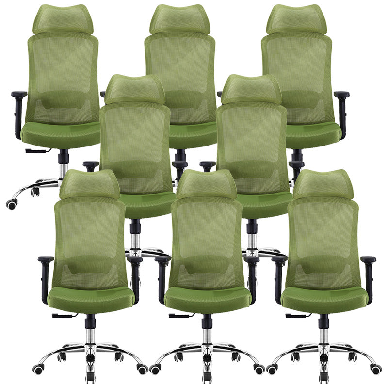 Chaise de bureau verte moderne, siège réglable en hauteur, avec roulettes