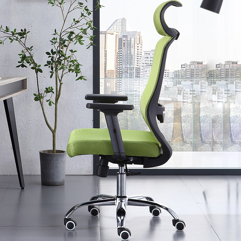 Chaise de bureau verte moderne, siège réglable en hauteur, avec roulettes