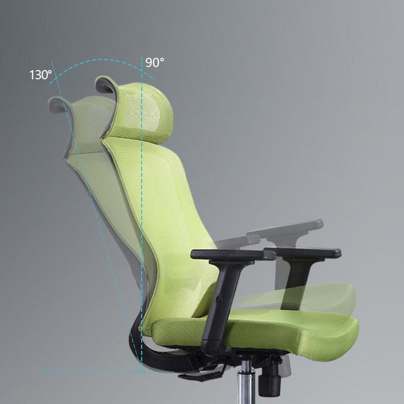 Chaise de bureau verte moderne, siège réglable en hauteur, avec roulettes