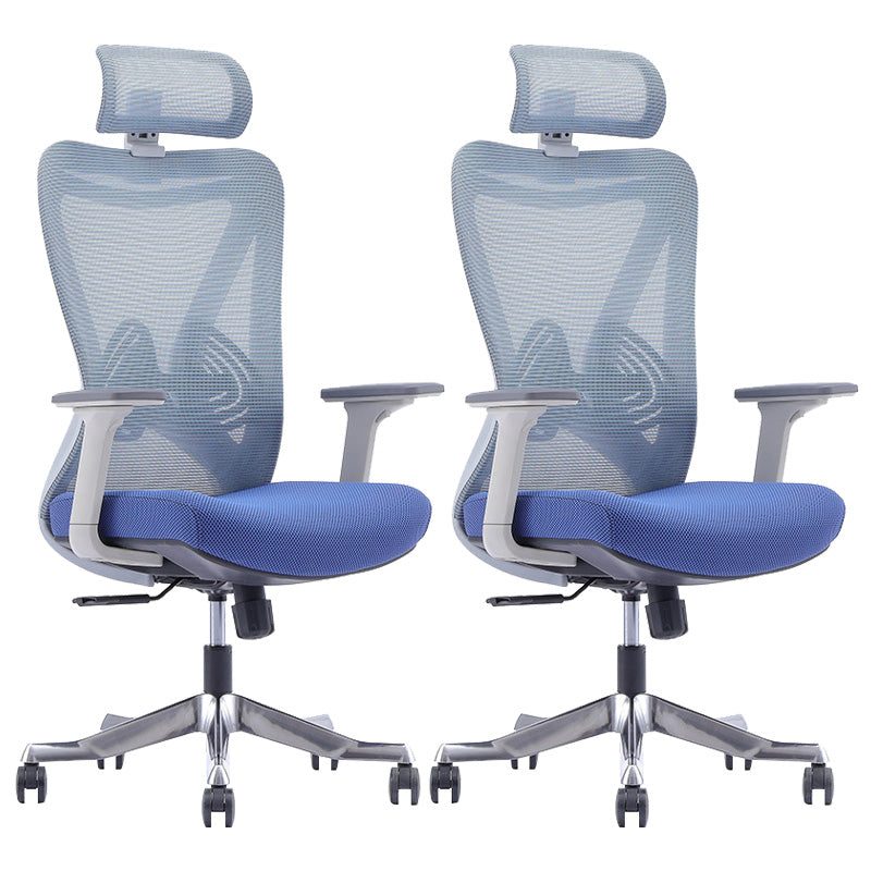 Modern Office Chair Mesh Adjustable Seat Height Desk Chair with Wheels 2 Piece Set Clearhalo 'furn' 'furn_office_chair' 'Furniture' 'Office Chairs' 'Office Furniture' 'office_chair' 6447430