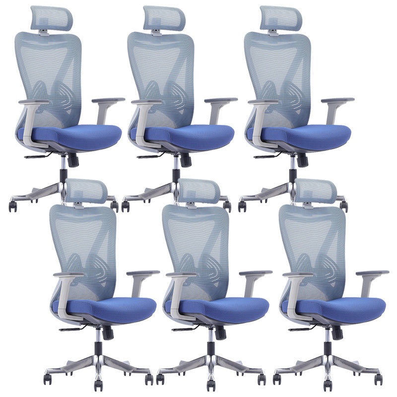 Modern Office Chair Mesh Adjustable Seat Height Desk Chair with Wheels 6 Piece Set Clearhalo 'furn' 'furn_office_chair' 'Furniture' 'Office Chairs' 'Office Furniture' 'office_chair' 6447434