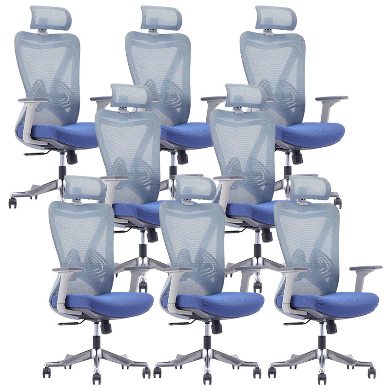 Modern Office Chair Mesh Adjustable Seat Height Desk Chair with Wheels 8 Piece Set Clearhalo 'furn' 'furn_office_chair' 'Furniture' 'Office Chairs' 'Office Furniture' 'office_chair' 6447436