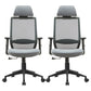 Modern Mesh Office Chair Adjustable Seat Height Desk Chair with Wheels 2 Piece Set Clearhalo 'furn' 'furn_office_chair' 'Furniture' 'Office Chairs' 'Office Furniture' 'office_chair' 6447443