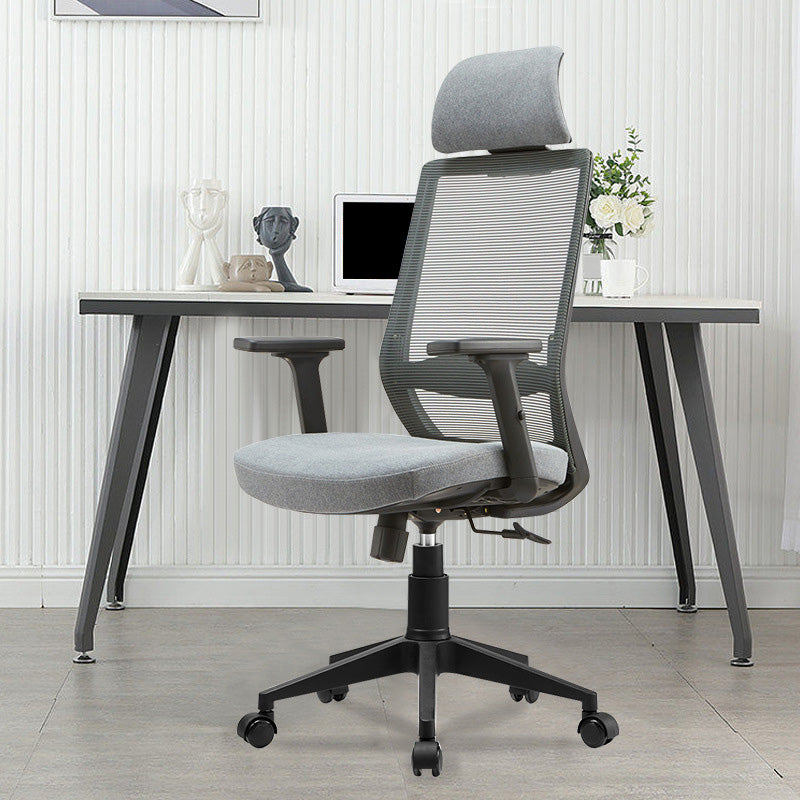 Modern Mesh Office Chair Adjustable Seat Height Desk Chair with Wheels 1 Piece Clearhalo 'furn' 'furn_office_chair' 'Furniture' 'Office Chairs' 'Office Furniture' 'office_chair' 6447445