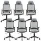 Modern Mesh Office Chair Adjustable Seat Height Desk Chair with Wheels 6 Piece Set Clearhalo 'furn' 'furn_office_chair' 'Furniture' 'Office Chairs' 'Office Furniture' 'office_chair' 6447446