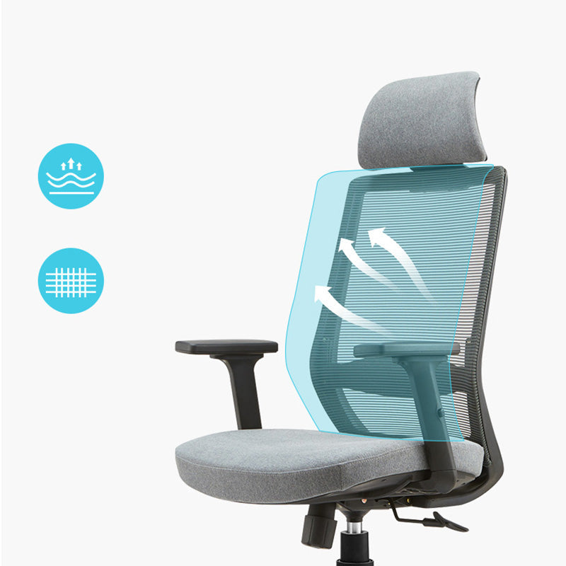 Modern Mesh Office Chair Adjustable Seat Height Desk Chair with Wheels Clearhalo 'furn' 'furn_office_chair' 'Furniture' 'Office Chairs' 'Office Furniture' 'office_chair' 6447451