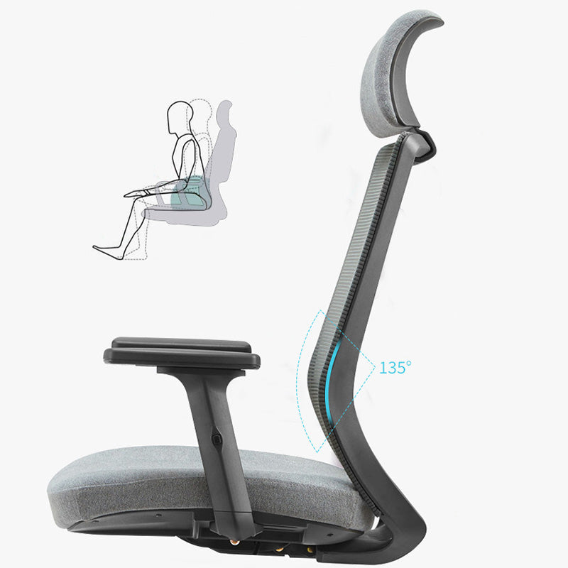 Modern Mesh Office Chair Adjustable Seat Height Desk Chair with Wheels Clearhalo 'furn' 'furn_office_chair' 'Furniture' 'Office Chairs' 'Office Furniture' 'office_chair' 6447454