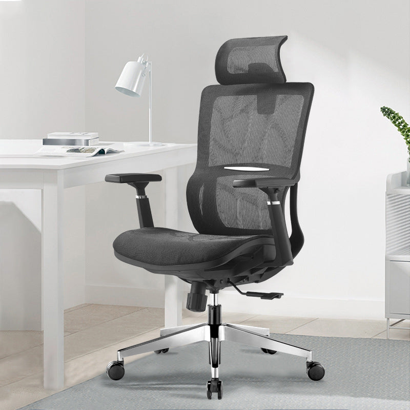 Modern Black Office Chair Adjustable Seat Height Desk Chair with Wheels 1 Piece Clearhalo 'furn' 'furn_office_chair' 'Furniture' 'Office Chairs' 'Office Furniture' 'office_chair' 6447456