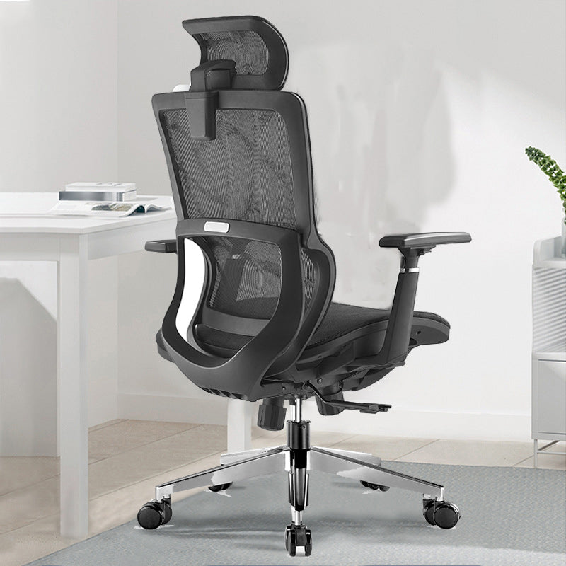 Modern Black Office Chair Adjustable Seat Height Desk Chair with Wheels Clearhalo 'furn' 'furn_office_chair' 'Furniture' 'Office Chairs' 'Office Furniture' 'office_chair' 6447460