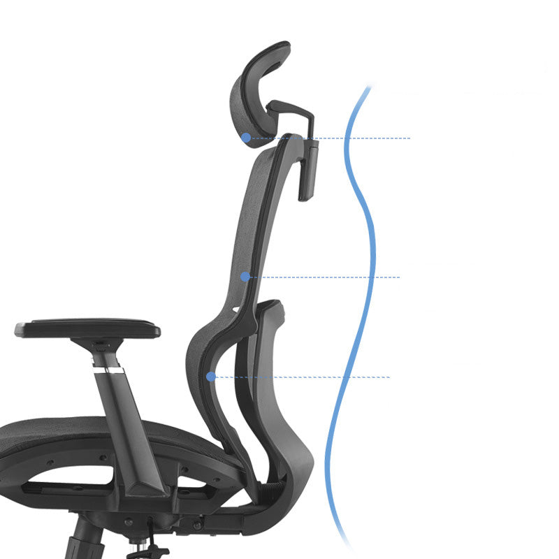Modern Black Office Chair Adjustable Seat Height Desk Chair with Wheels Clearhalo 'furn' 'furn_office_chair' 'Furniture' 'Office Chairs' 'Office Furniture' 'office_chair' 6447462