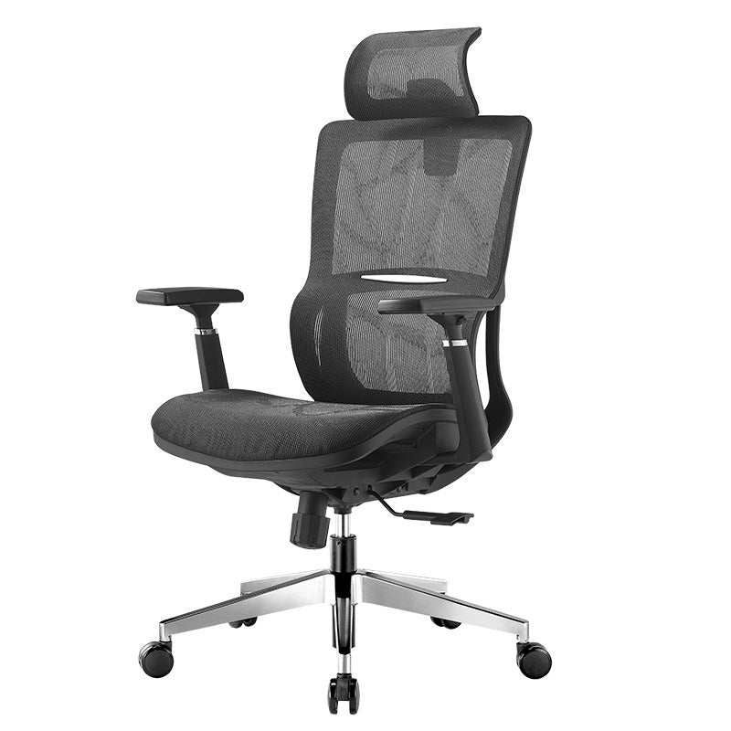 Modern Black Office Chair Adjustable Seat Height Desk Chair with Wheels Clearhalo 'furn' 'furn_office_chair' 'Furniture' 'Office Chairs' 'Office Furniture' 'office_chair' 6447464