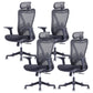 Modern Office Chair Adjustable Seat Height Desk Chair with Wheels 4 Piece Set Clearhalo 'furn' 'furn_office_chair' 'Furniture' 'Office Chairs' 'Office Furniture' 'office_chair' 6447472