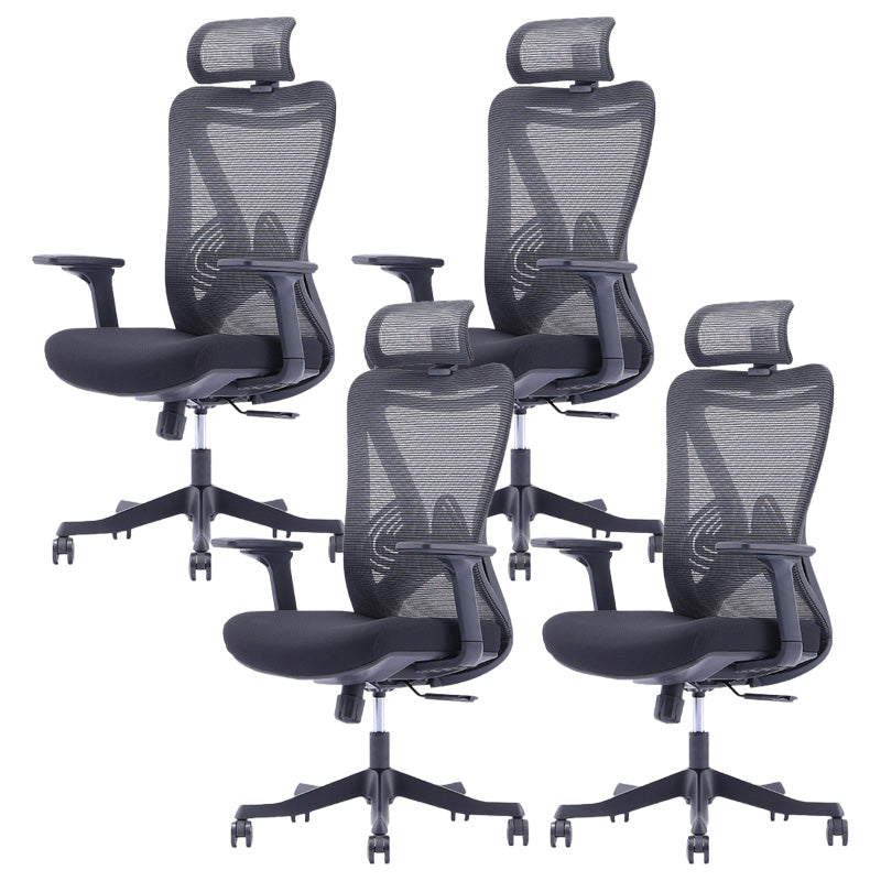 Modern Office Chair Adjustable Seat Height Desk Chair with Wheels 4 Piece Set Clearhalo 'furn' 'furn_office_chair' 'Furniture' 'Office Chairs' 'Office Furniture' 'office_chair' 6447472
