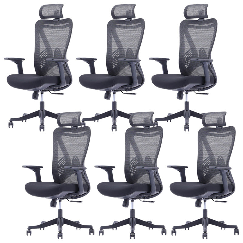 Modern Office Chair Adjustable Seat Height Desk Chair with Wheels 6 Piece Set Clearhalo 'furn' 'furn_office_chair' 'Furniture' 'Office Chairs' 'Office Furniture' 'office_chair' 6447474