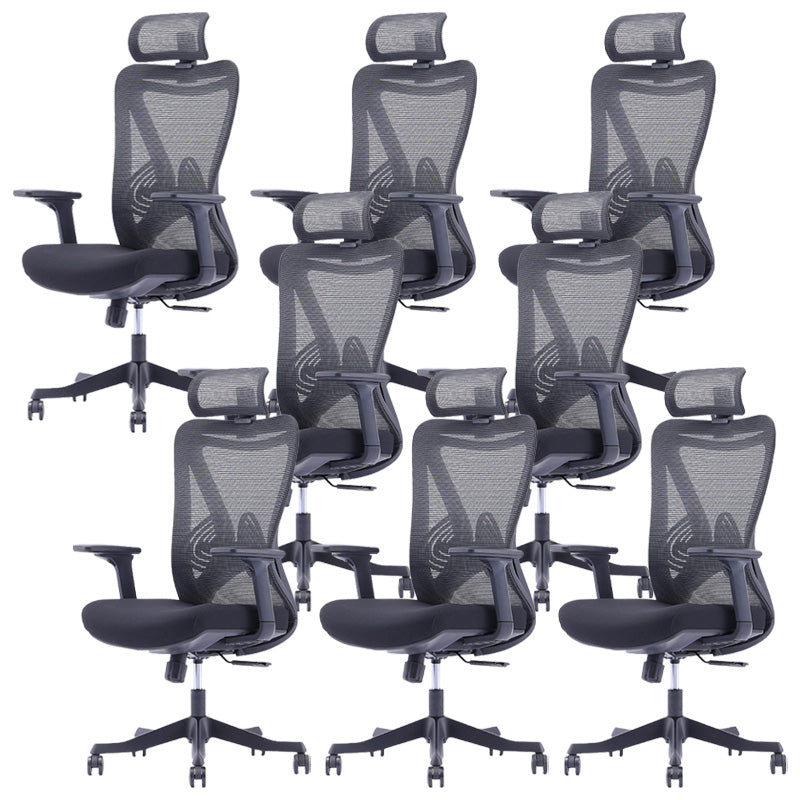 Modern Office Chair Adjustable Seat Height Desk Chair with Wheels 8 Piece Set Clearhalo 'furn' 'furn_office_chair' 'Furniture' 'Office Chairs' 'Office Furniture' 'office_chair' 6447476