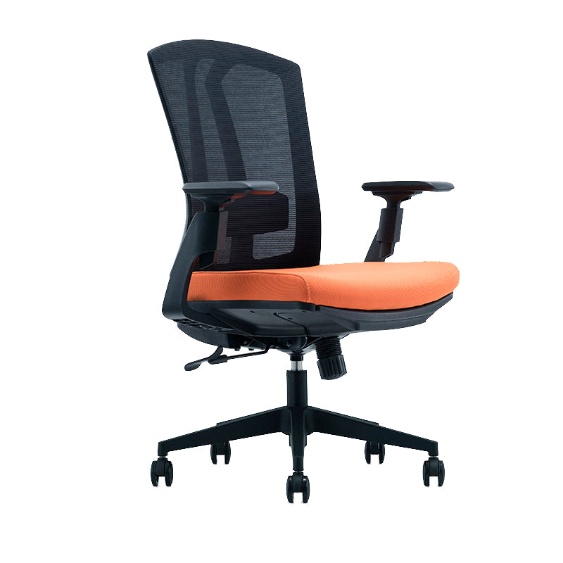 Modern Desk Chair Mesh Computer Chair in Black/Red/Orange High-Back Chair with Wheels Orange 1 Piece Clearhalo 'furn' 'furn_office_chair' 'Furniture' 'Office Chairs' 'Office Furniture' 'office_chair' 6447596