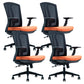 Modern Desk Chair Mesh Computer Chair in Black/Red/Orange High-Back Chair with Wheels Orange 4 Piece Set Clearhalo 'furn' 'furn_office_chair' 'Furniture' 'Office Chairs' 'Office Furniture' 'office_chair' 6447598