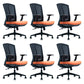 Modern Desk Chair Mesh Computer Chair in Black/Red/Orange High-Back Chair with Wheels Orange 6 Piece Set Clearhalo 'furn' 'furn_office_chair' 'Furniture' 'Office Chairs' 'Office Furniture' 'office_chair' 6447599