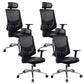 Modern Desk Chair Mesh Computer Chair for Office High-Back Chair with Wheels Black 4 Piece Set Clearhalo 'furn' 'furn_office_chair' 'Furniture' 'Office Chairs' 'Office Furniture' 'office_chair' 6447634