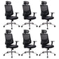 Modern Desk Chair Mesh Computer Chair for Office High-Back Chair with Wheels Black 6 Piece Set Clearhalo 'furn' 'furn_office_chair' 'Furniture' 'Office Chairs' 'Office Furniture' 'office_chair' 6447636