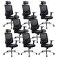 Modern Desk Chair Mesh Computer Chair for Office High-Back Chair with Wheels Black 8 Piece Set Clearhalo 'furn' 'furn_office_chair' 'Furniture' 'Office Chairs' 'Office Furniture' 'office_chair' 6447638