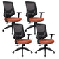 Modern Desk Chair Mesh Computer Chair for Office High-Back Chair with Wheels Red 4 Piece Set Clearhalo 'furn' 'furn_office_chair' 'Furniture' 'Office Chairs' 'Office Furniture' 'office_chair' 6447649
