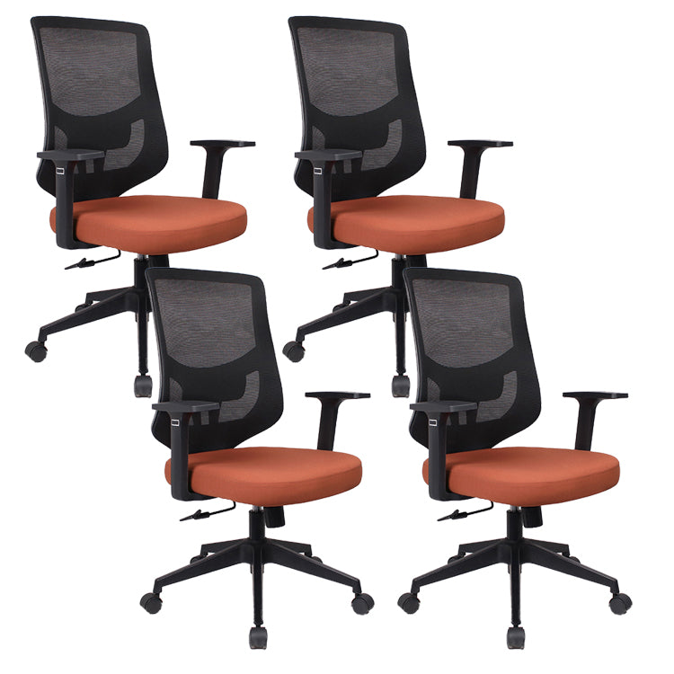 Modern Desk Chair Mesh Computer Chair for Office High-Back Chair with Wheels Red 4 Piece Set Clearhalo 'furn' 'furn_office_chair' 'Furniture' 'Office Chairs' 'Office Furniture' 'office_chair' 6447649
