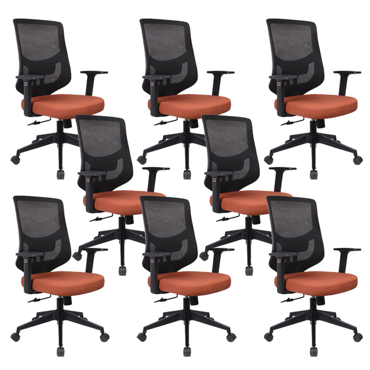 Modern Desk Chair Mesh Computer Chair for Office High-Back Chair with Wheels Red 8 Piece Set Clearhalo 'furn' 'furn_office_chair' 'Furniture' 'Office Chairs' 'Office Furniture' 'office_chair' 6447651