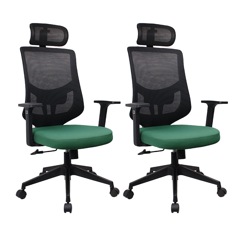 Modern Desk Chair Mesh Computer Chair for Office High-Back Chair with Wheels Green 2 Piece Set Clearhalo 'furn' 'furn_office_chair' 'Furniture' 'Office Chairs' 'Office Furniture' 'office_chair' 6447653
