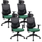 Modern Desk Chair Mesh Computer Chair for Office High-Back Chair with Wheels Green 4 Piece Set Clearhalo 'furn' 'furn_office_chair' 'Furniture' 'Office Chairs' 'Office Furniture' 'office_chair' 6447654