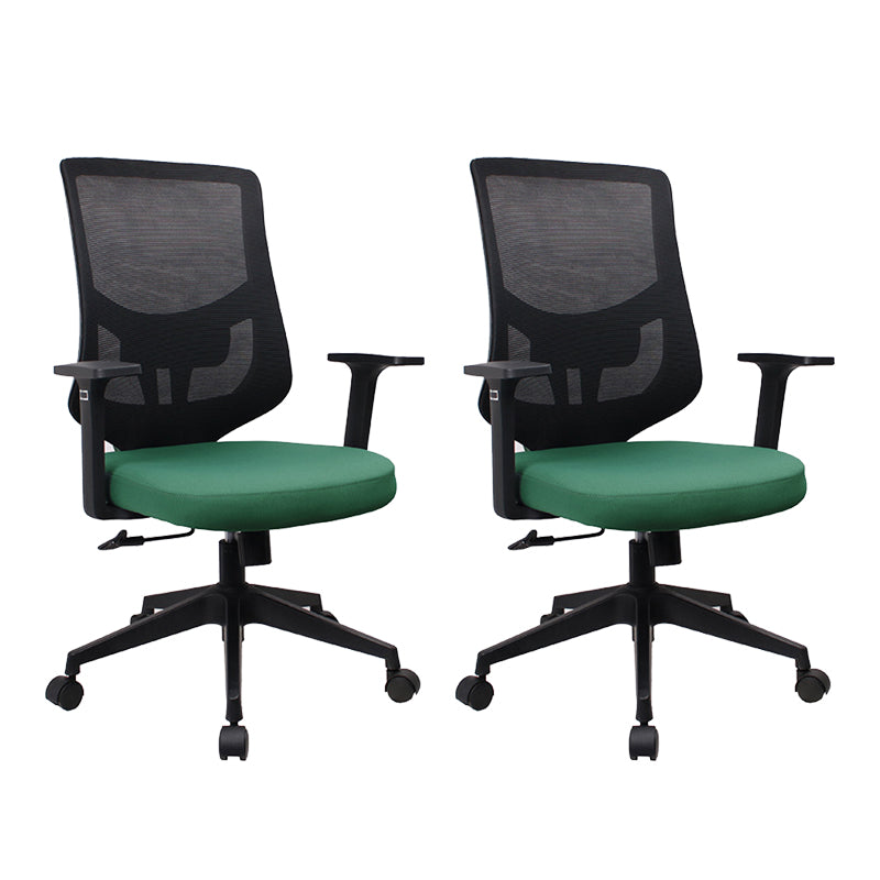 Modern Desk Chair Mesh Computer Chair for Office High-Back Chair with Wheels Light Green 2 Piece Set Clearhalo 'furn' 'furn_office_chair' 'Furniture' 'Office Chairs' 'Office Furniture' 'office_chair' 6447658