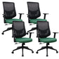 Modern Desk Chair Mesh Computer Chair for Office High-Back Chair with Wheels Light Green 4 Piece Set Clearhalo 'furn' 'furn_office_chair' 'Furniture' 'Office Chairs' 'Office Furniture' 'office_chair' 6447659