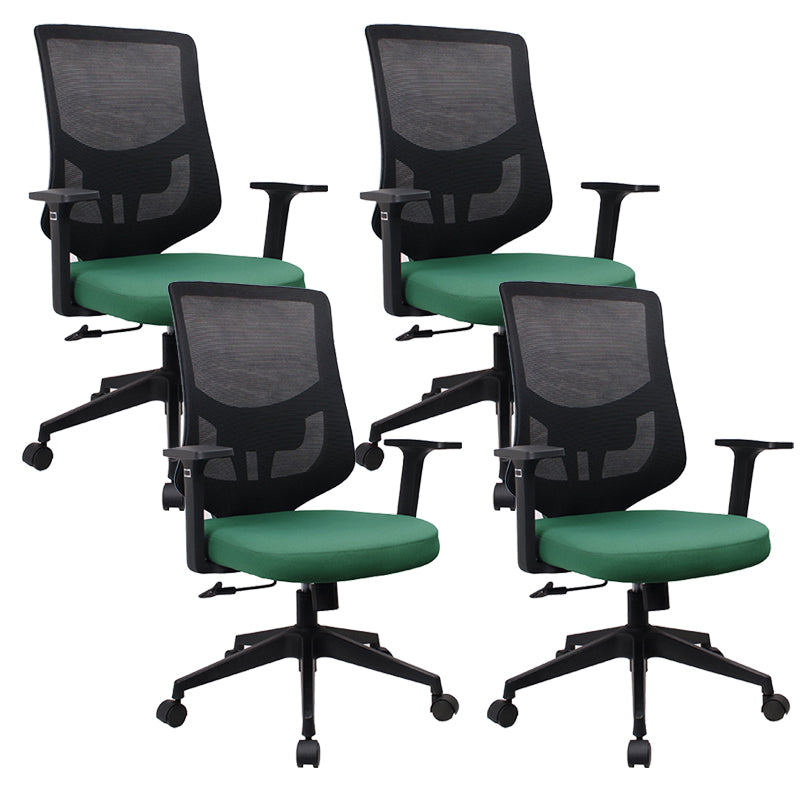 Modern Desk Chair Mesh Computer Chair for Office High-Back Chair with Wheels Light Green 4 Piece Set Clearhalo 'furn' 'furn_office_chair' 'Furniture' 'Office Chairs' 'Office Furniture' 'office_chair' 6447659
