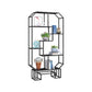 Industrial Open Back Bookshelf Etagere Metal Bookcase with Shelves