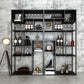 Industrial Antique Finish Shelf Bookcase Etagere Metal Bookshelf