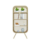 Glam Antique Finish Shelf Bookcase Standard Metal Bookshelf with Shelves Clearhalo 'Bookcases' 'furn' 'furn_bookcases' 'Furniture' 'Office Furniture' 6447758