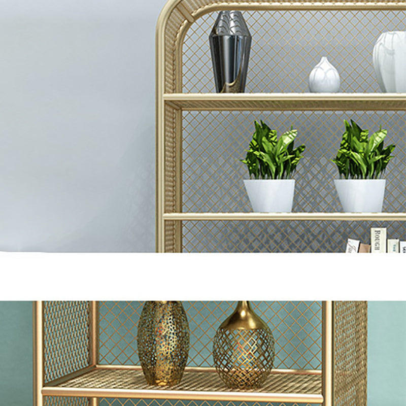 Glam Antique Finish Shelf Bookcase Standard Metal Bookshelf with Shelves Clearhalo 'Bookcases' 'furn' 'furn_bookcases' 'Furniture' 'Office Furniture' 6447761