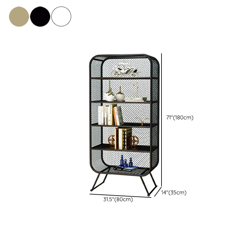 Glam Antique Finish Shelf Bookcase Standard Metal Bookshelf with Shelves Clearhalo 'Bookcases' 'furn' 'furn_bookcases' 'Furniture' 'Office Furniture' 6447767