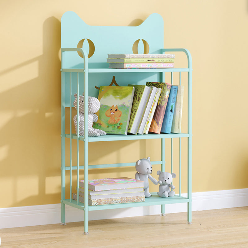 Scandinavian Standard Bookcase Metal Open Back Bookshelf with Shelves 23.6"L x 11"W x 43.3"H Blue Clearhalo 'Bookcases' 'furn' 'furn_bookcases' 'Furniture' 'Office Furniture' 6447808