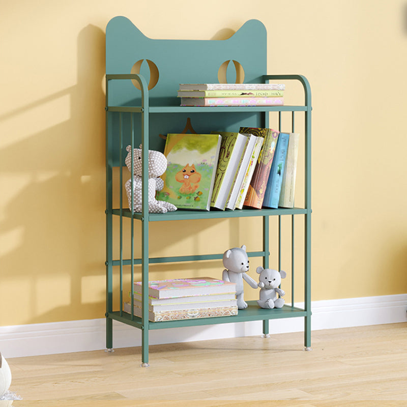 Scandinavian Standard Bookcase Metal Open Back Bookshelf with Shelves 23.6"L x 11"W x 43.3"H Green Clearhalo 'Bookcases' 'furn' 'furn_bookcases' 'Furniture' 'Office Furniture' 6447810